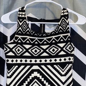 Cute black and white patterned mini dress